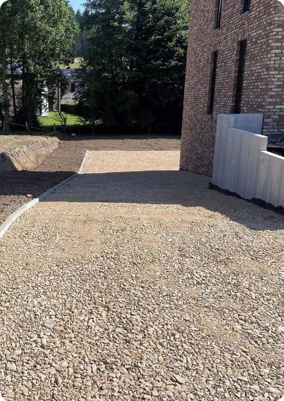 réalisation d'une allée en gravier