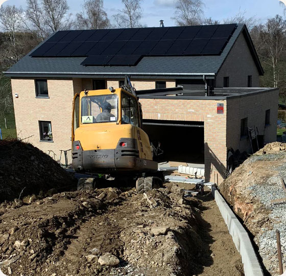 terrassement pour la création d'une allée