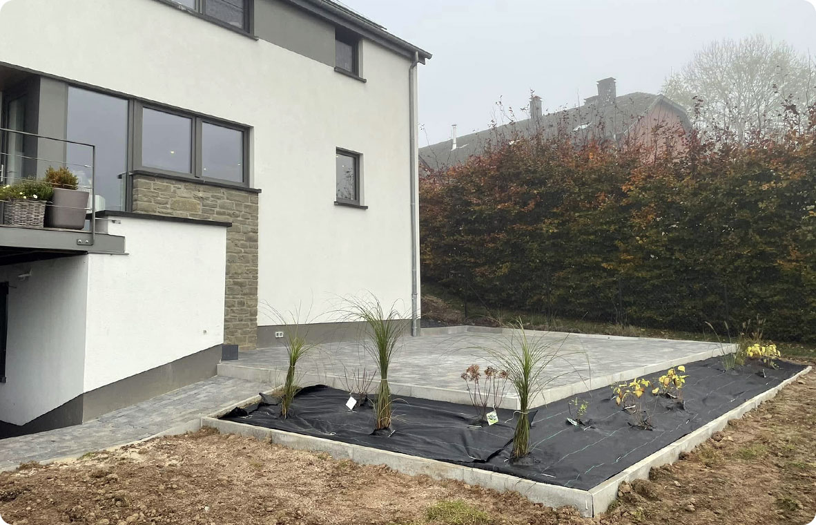 pavage d'une terrasse en pavés 3 formats
