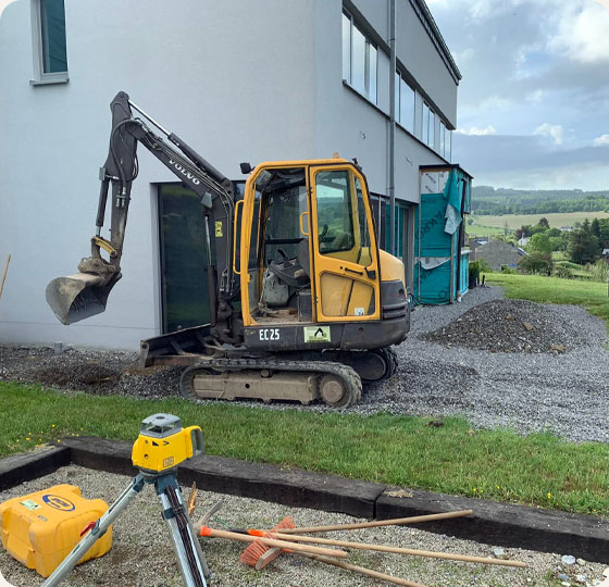 terrassement pour la création d'une terrasse